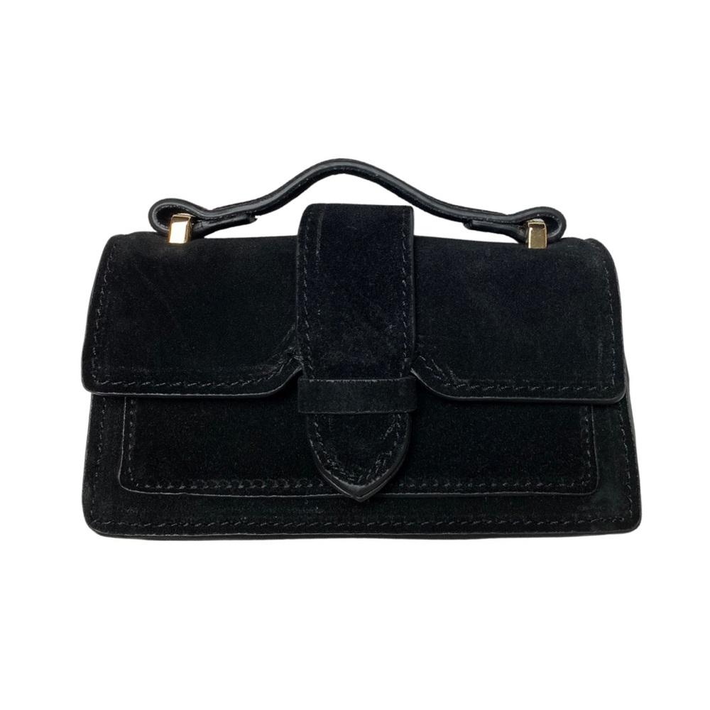 Mango bag, black suede mini bag w/ chain